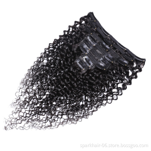 SPARK Wholesale Clip In Hair Extension, Kinky Curly Human Hair Extension , Blonde 613 Human Hair Clip In Hair